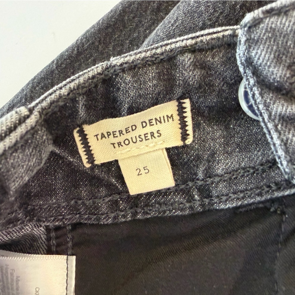 Madewell Jeans Womens 25 Washed Black Tapered Denim Trousers High Rise - Picture 5 of 11